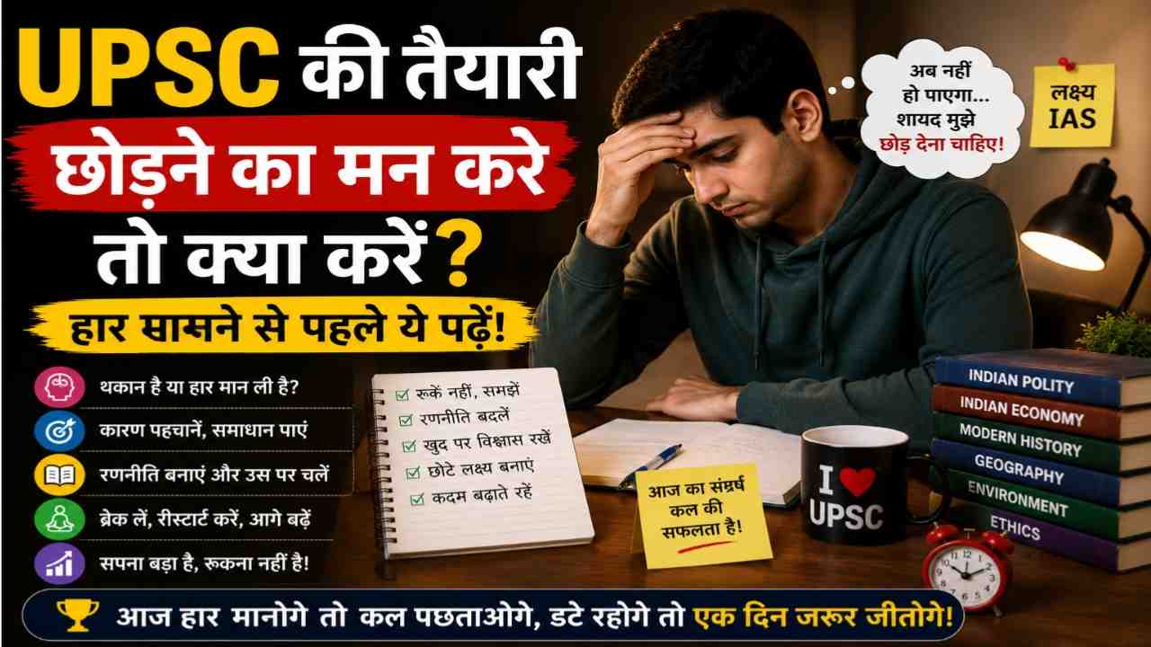 UPSC Ki Taiyari Chhodne Ka Man Kare To Kya Kare